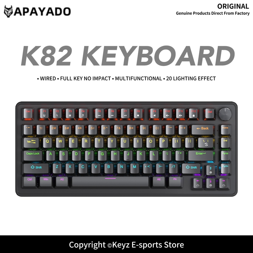 Gaming Keyboard Blue Switches - Портативная проводная механическая клавиатура K82 75%