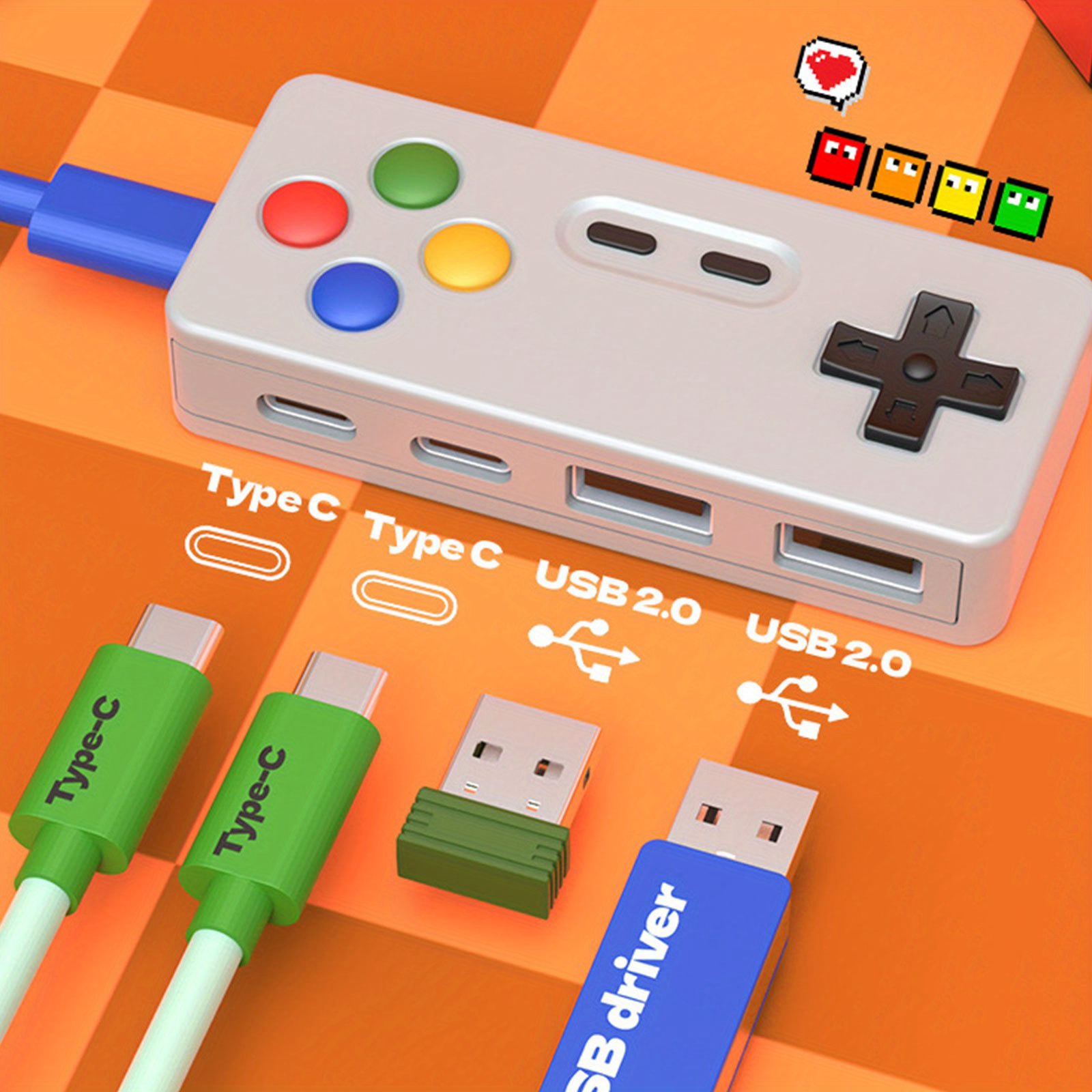 1 шт., мультяшный адаптер USB  – обзор и цена Gaming Keyboard Type C