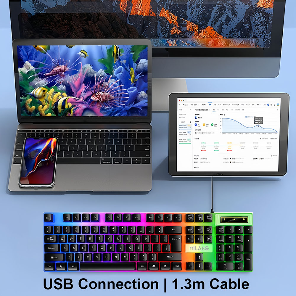 Проводная USB-клавиатура KEBID – обзор и цена Gaming Keyboard Blue Switches