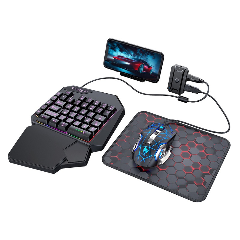 Игровой набор T-Wolf Tf950 5 в – обзор и цена Gaming Keyboard 1 Hand
