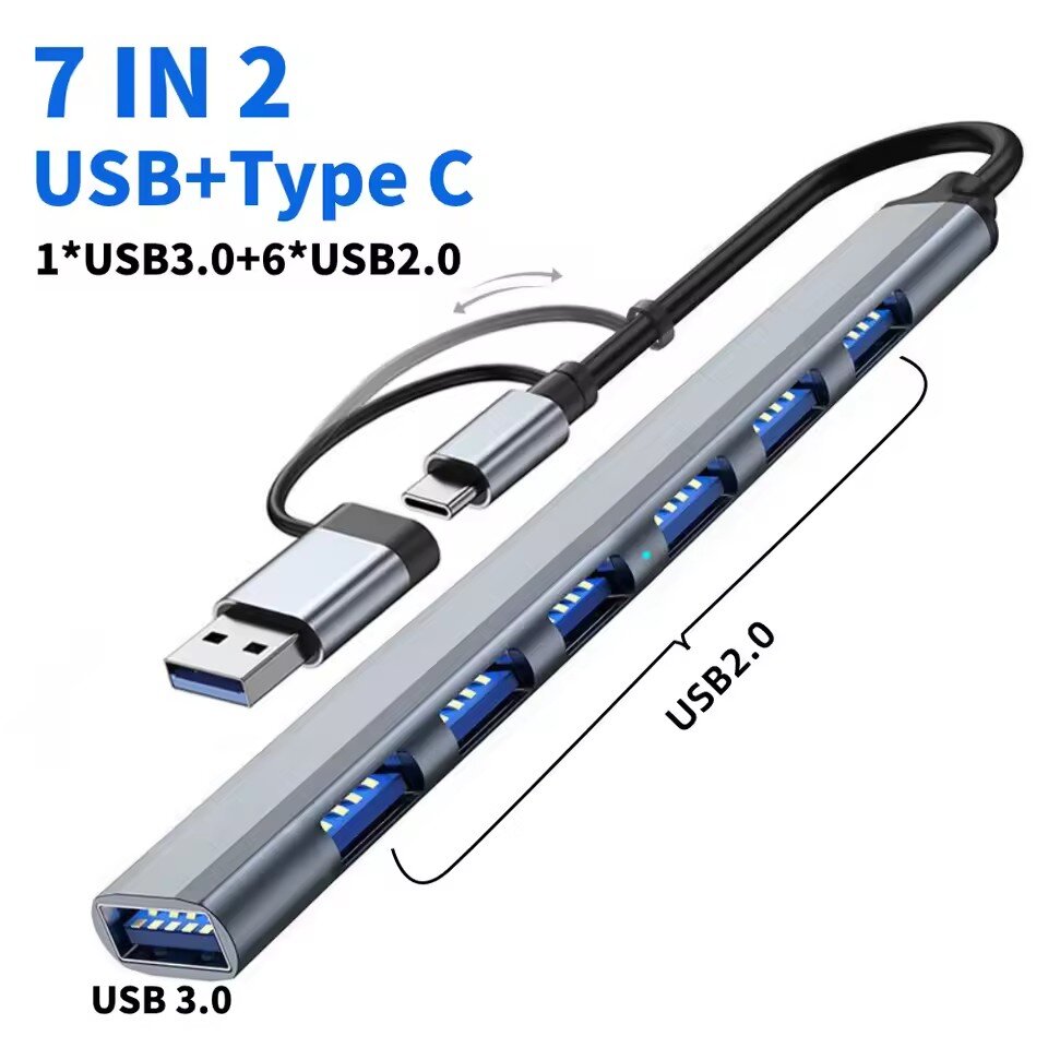 7-портовый USB 3.0 Type C HUB  – обзор и цена Gaming Keyboard Type C